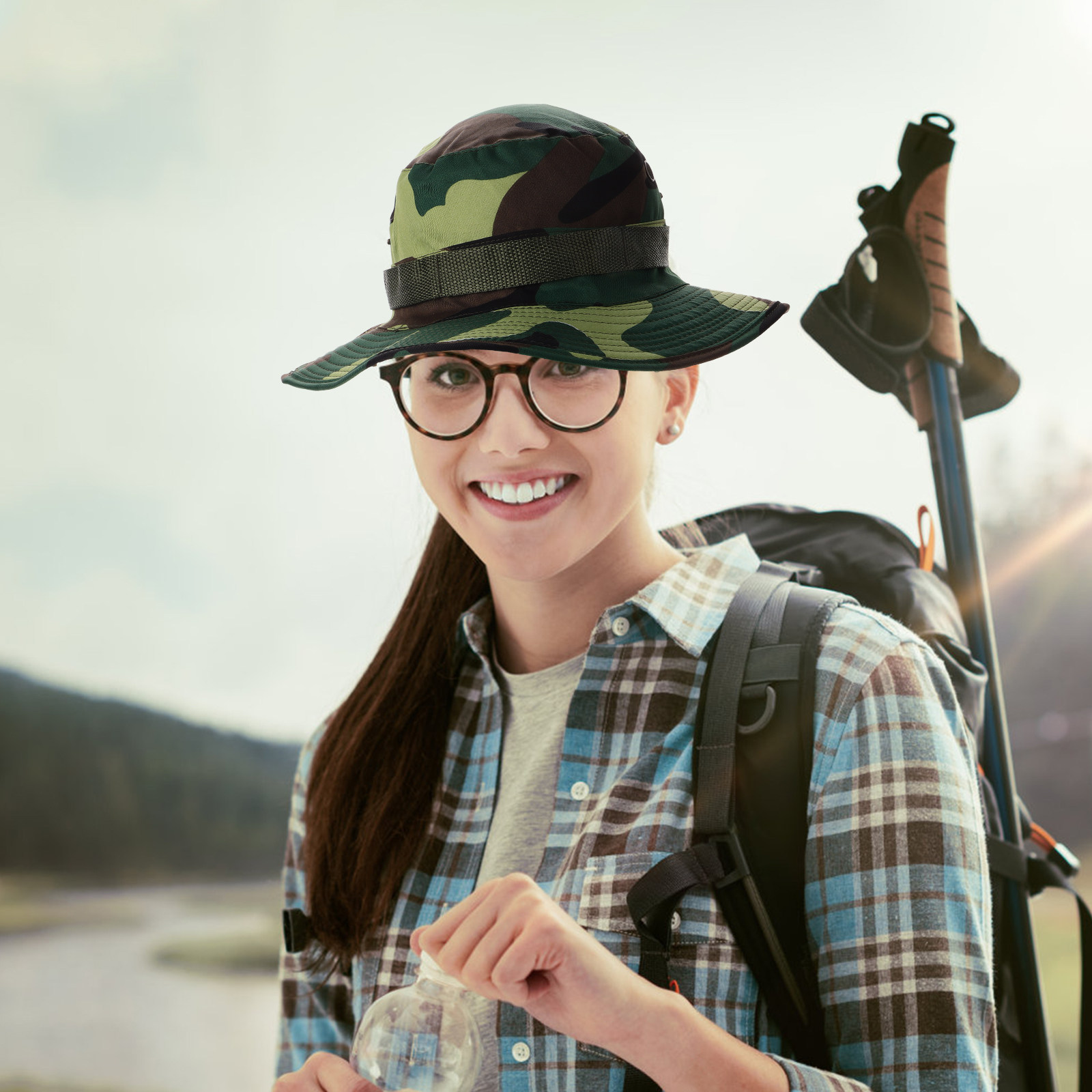 Outdoor Adventure Girls - Sombrero de pescador para hombre, diseño