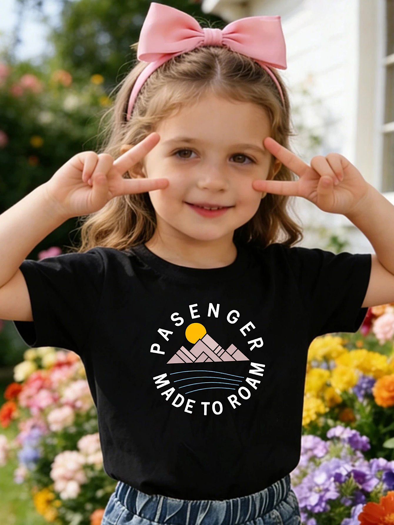 Outdoor Adventure Girls - Camiseta Infantil con Estampado de Aventura